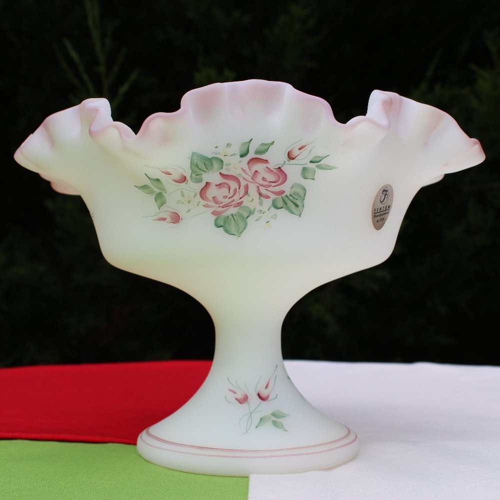 Fenton Rose Garden Compote